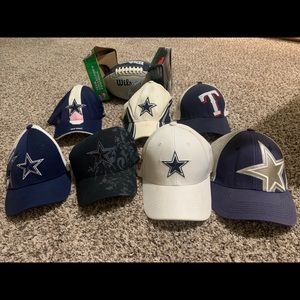 All Dallas cowboys hats & ball
